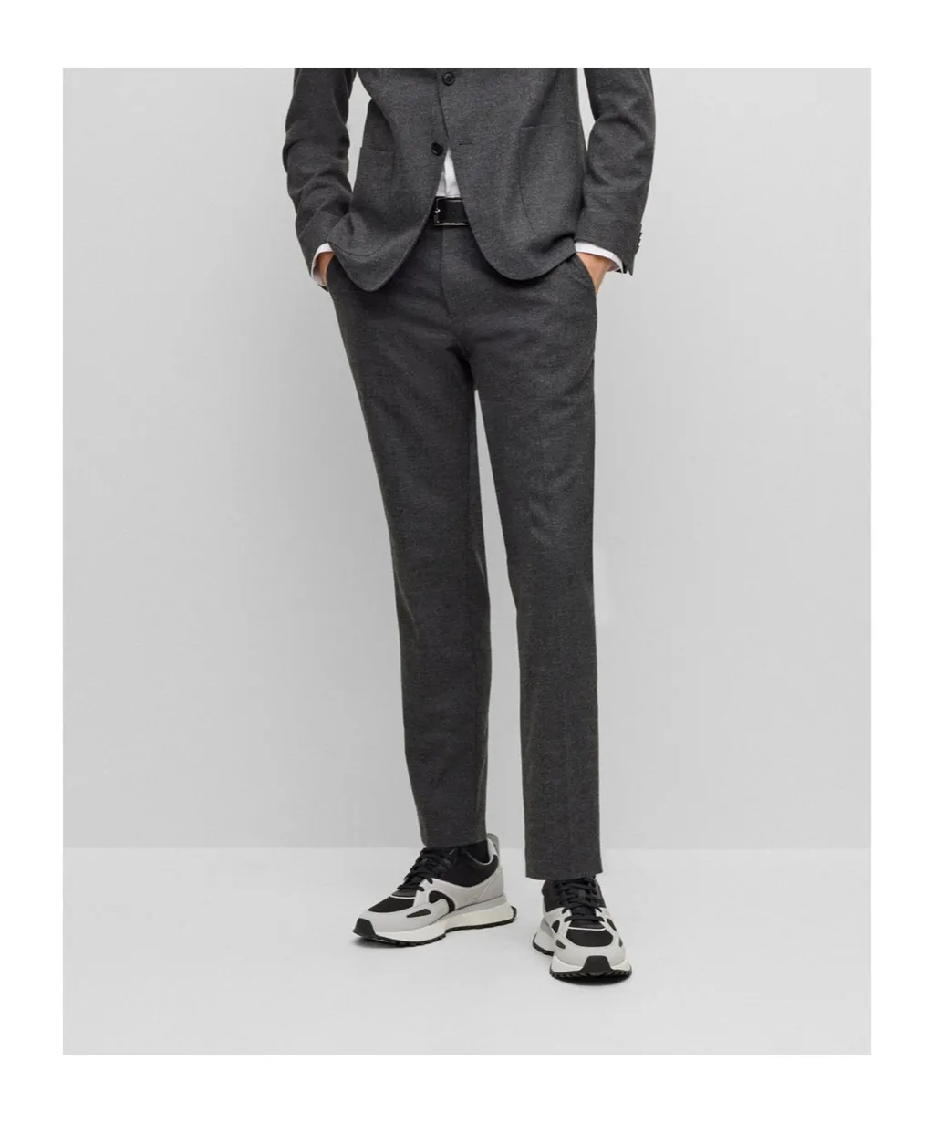 Logo-Tag Contrast-Trim Tapered Trousers