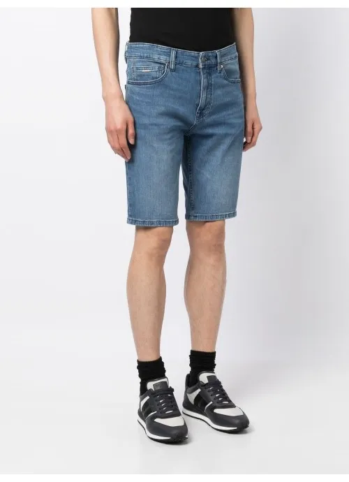 Straight-Leg Denim Shorts