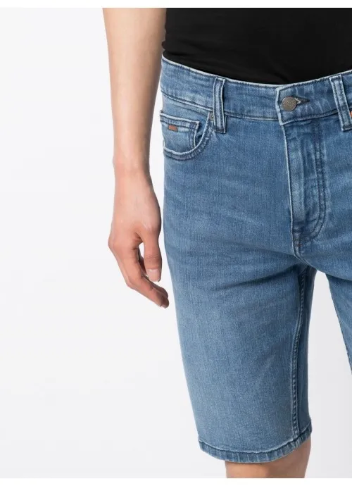 Straight-Leg Denim Shorts