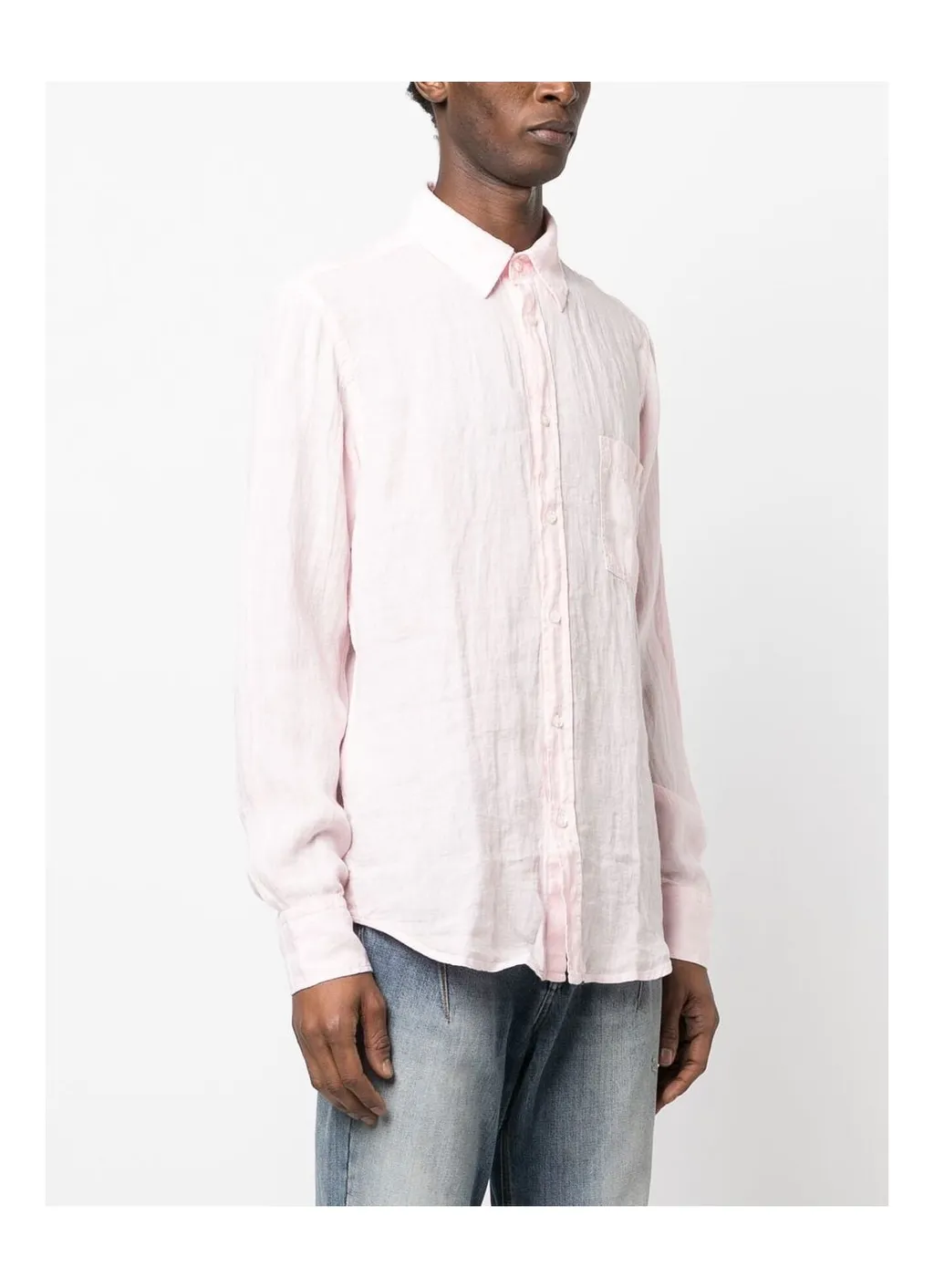 Button-Down Fastening Linen Shirt