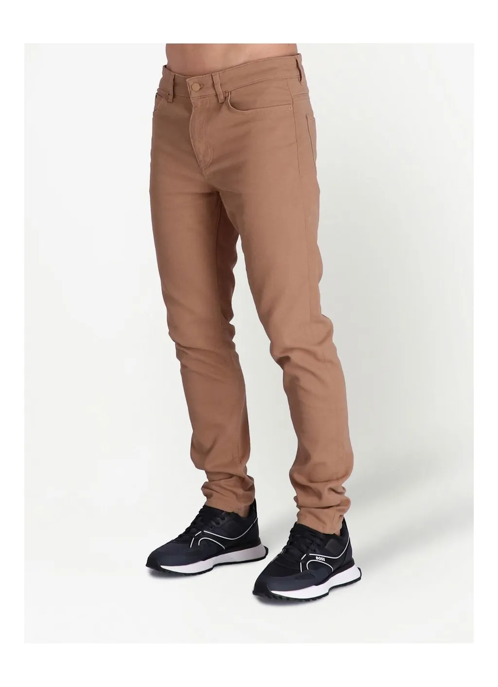 Cotton-Stretch Tapered-Leg Trousers