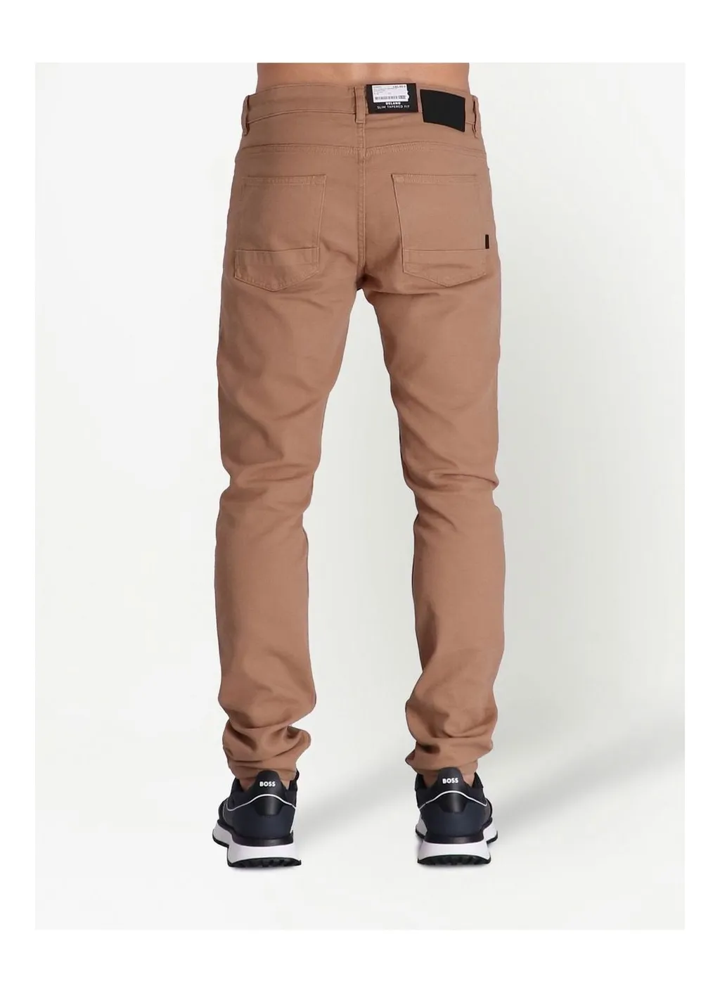 Cotton-Stretch Tapered-Leg Trousers