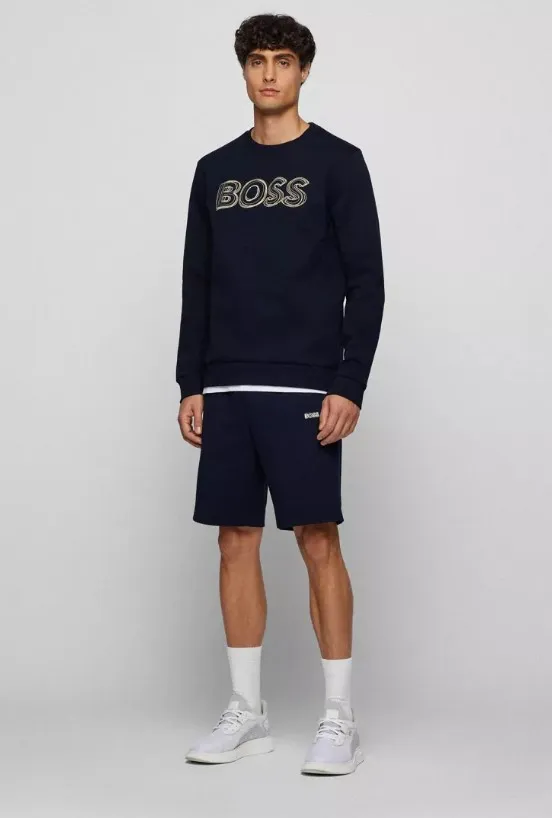 Layered Logo Embroidered Sweatshirt