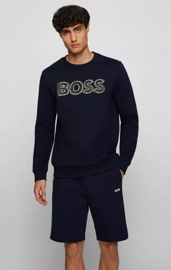 Layered Logo Embroidered Sweatshirt