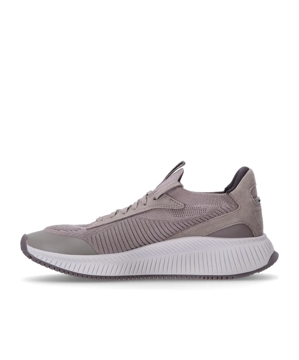 Panelled Knitted Lace-Up Sneakers