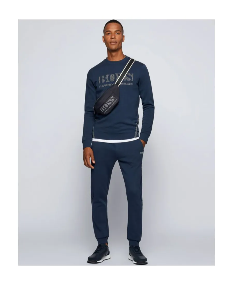 Round Collar Printed Sports Sweater