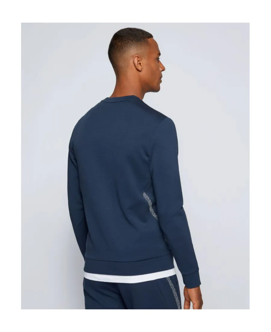 Round Collar Printed Sports Sweater