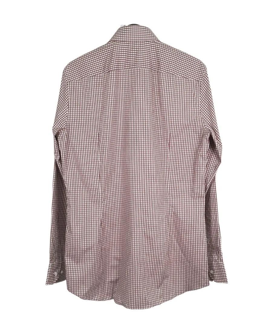 Long-Sleeved Shirt With Small Plaid Pattern