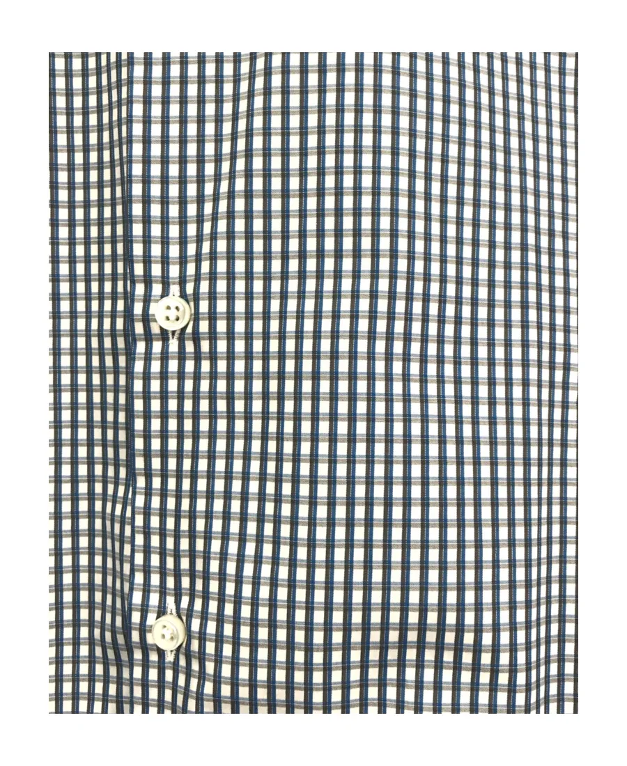 Long-Sleeved Small Plaid Shirt
