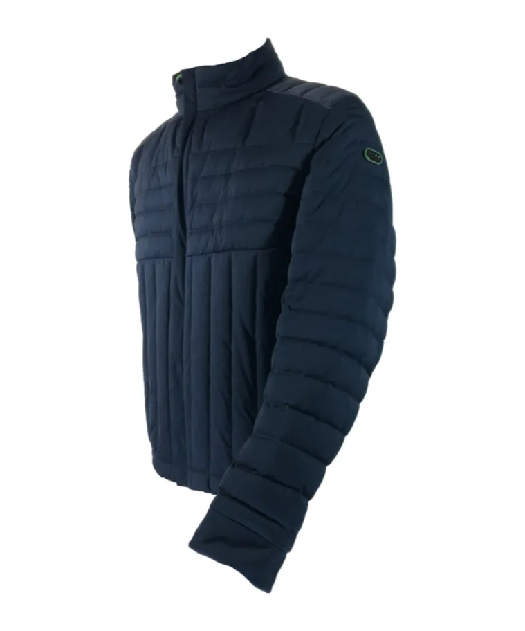 Quilted Down Jacket With Vertical Collar