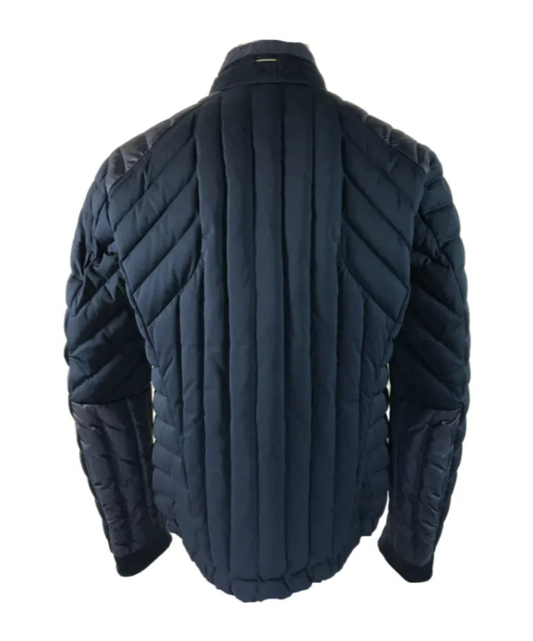 Quilted Down Jacket With Vertical Collar