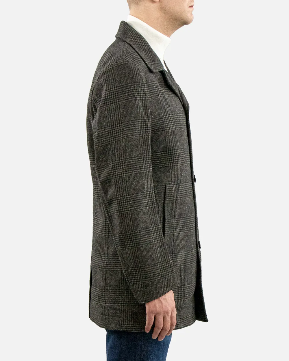 Plaid Long-Sleeved Coat