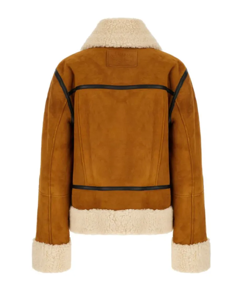 Zippered Stripe Leather Jacket