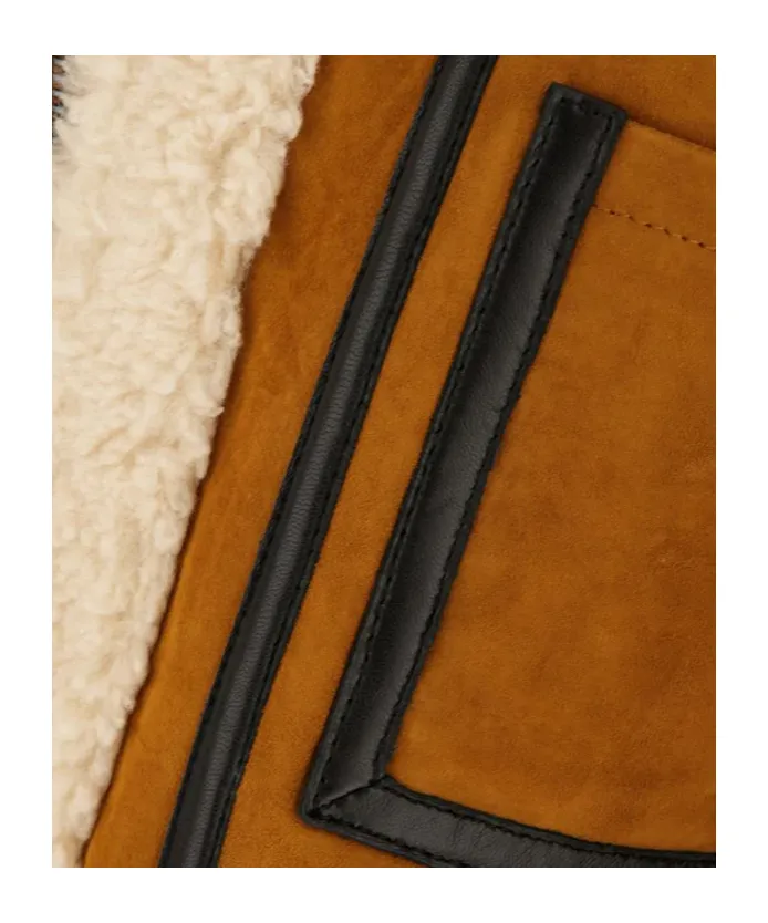 Zippered Stripe Leather Jacket