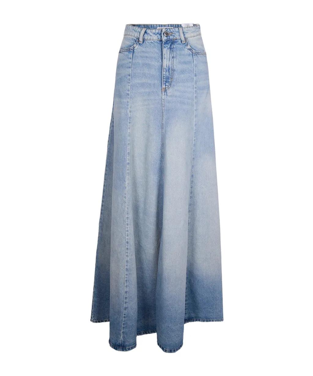 A-Line Denim Maxi Skirt