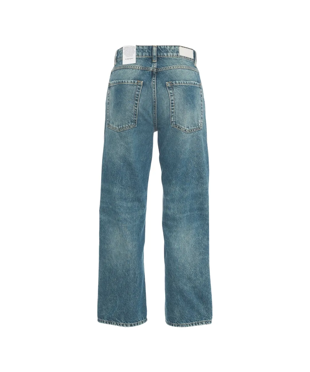 Denim Trousers With Belt Loops