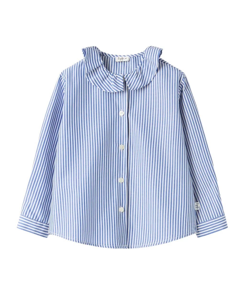 Ruffle Striped Shirt