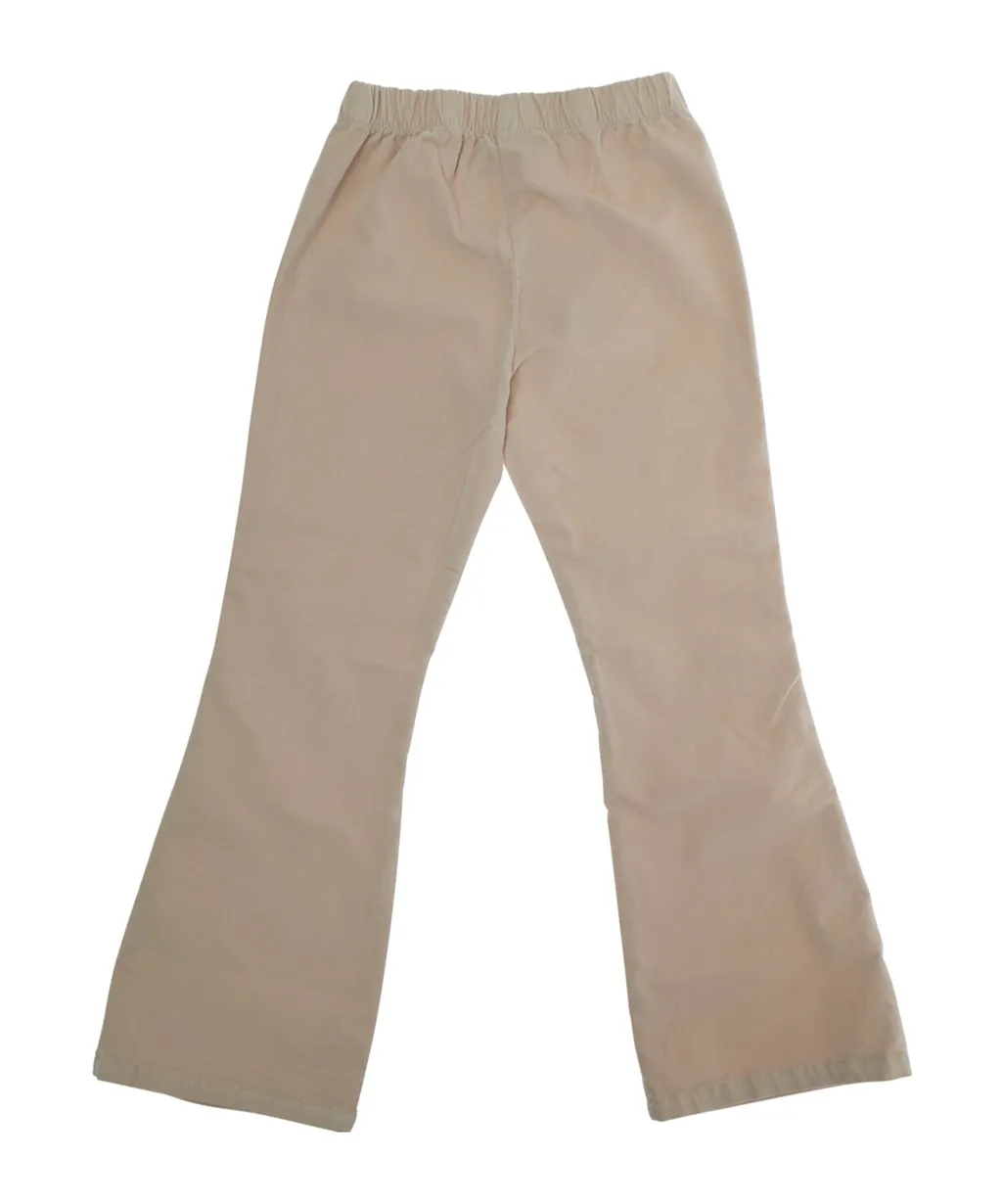 Elasticated-Waist Flared Trousers