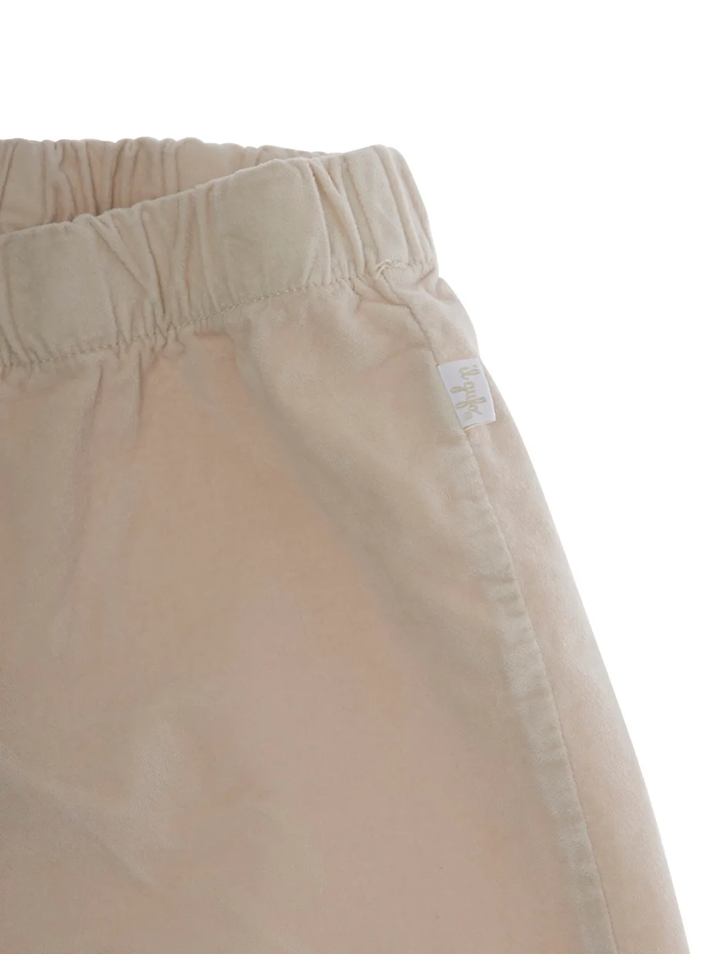 Elasticated-Waist Flared Trousers