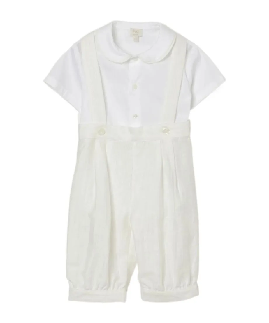 Rounded-Collar Trousers Set