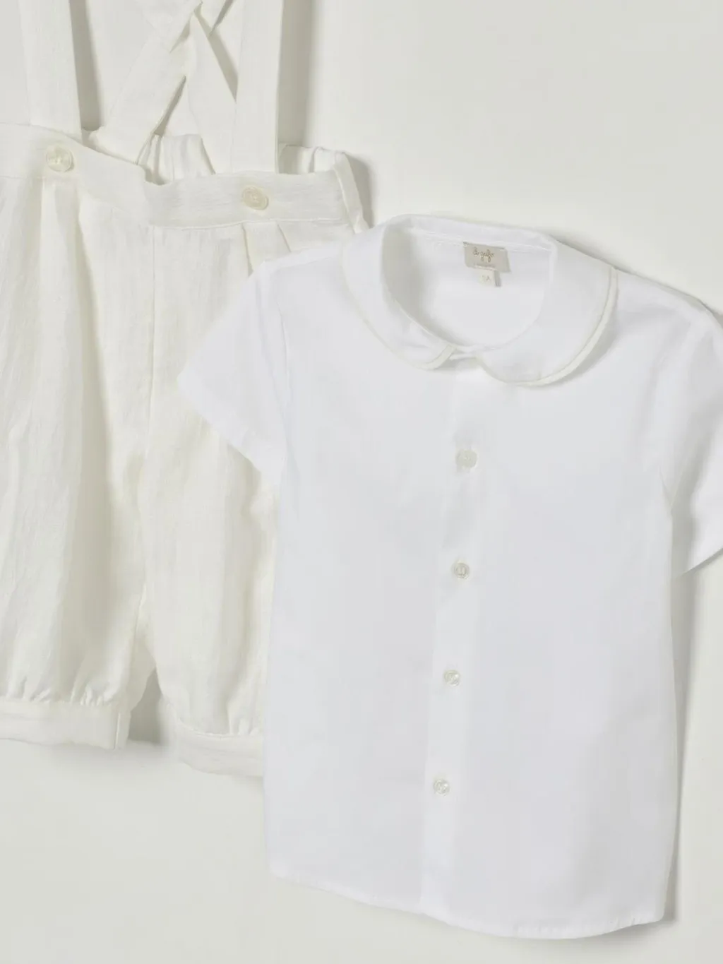 Rounded-Collar Trousers Set