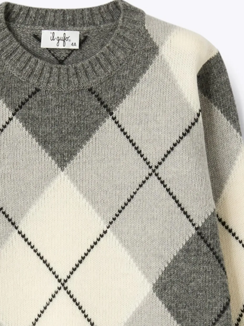 Diamond-Pattern Wool Sweater