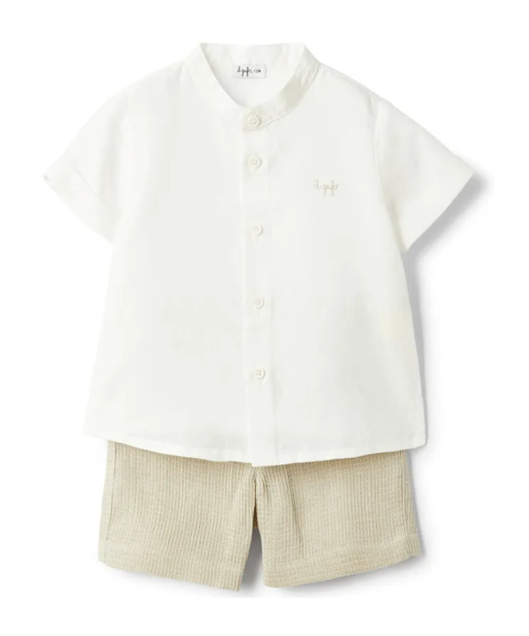 Logo Embroidered Shorts Set