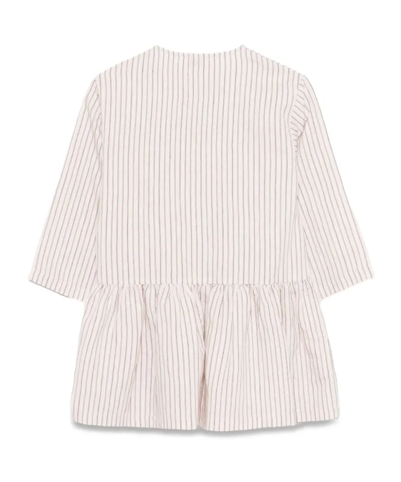 Logo Embroidered Striped Dress