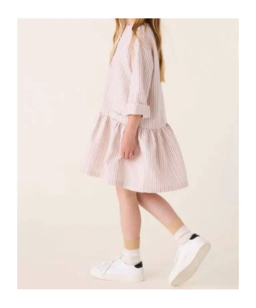 Logo Embroidered Striped Dress