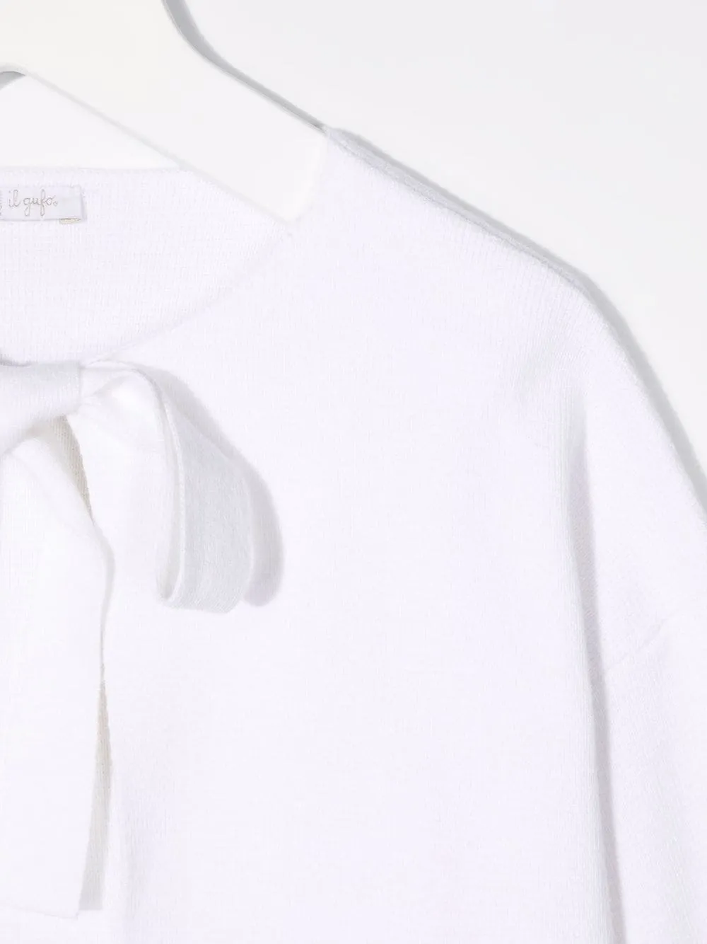 Fine-Knit Bow-Fastening Cardigan