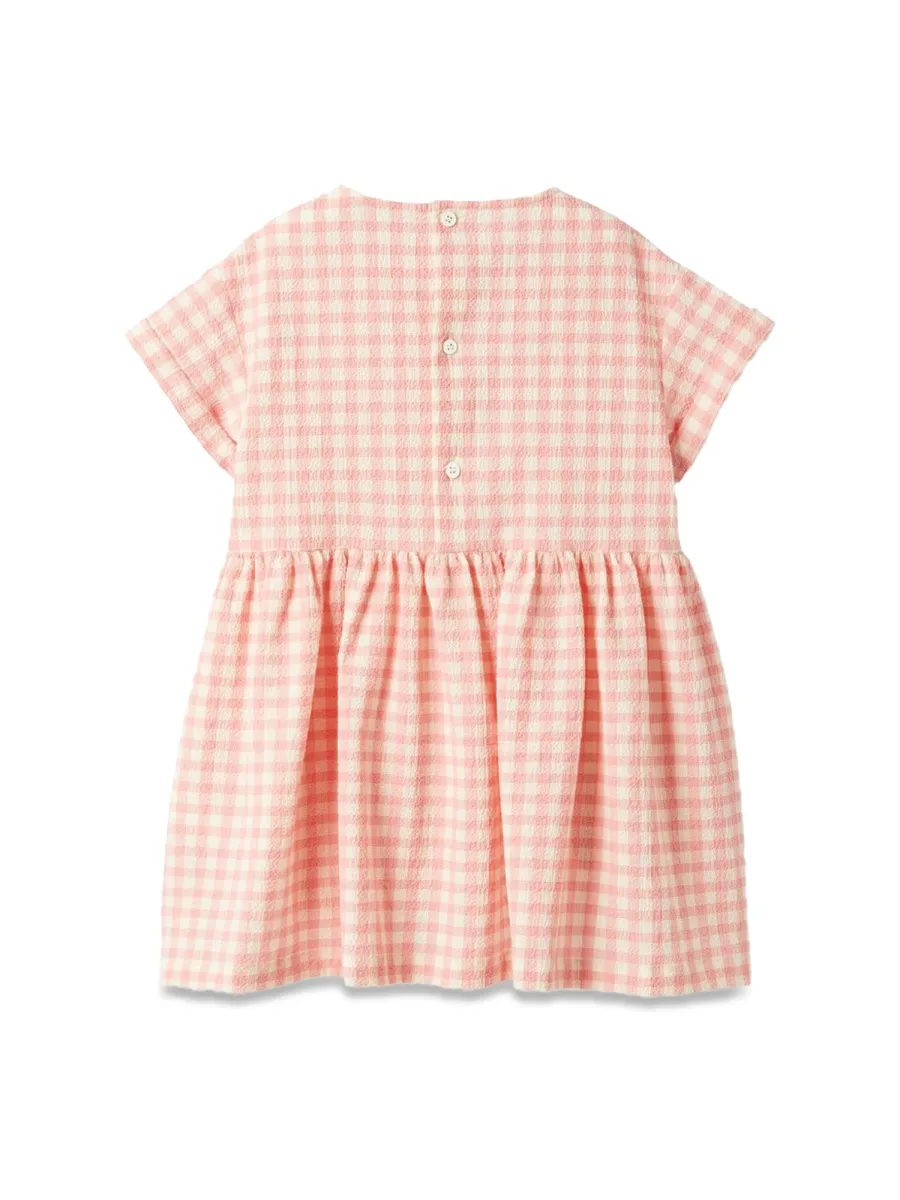 Gingham-Check Flared Dress