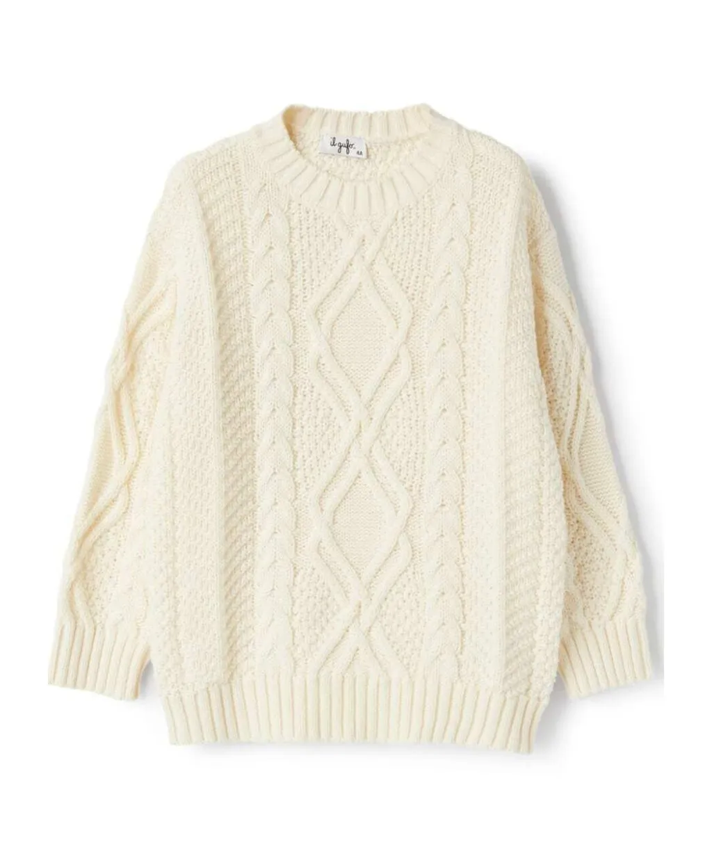 Cable-Knit Crewneck Jumper