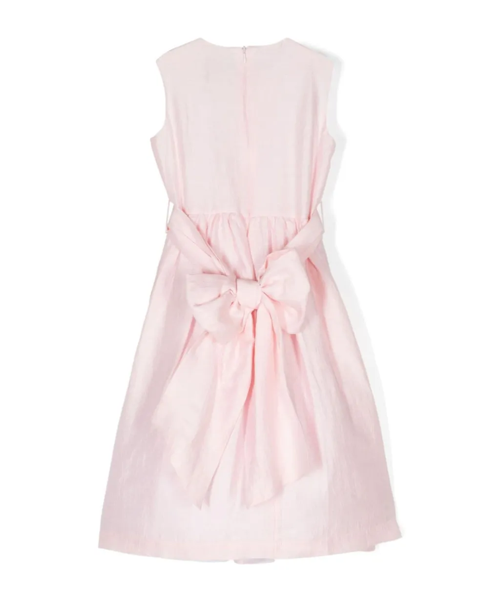 Floral-Appliqué Sleeveless Dress