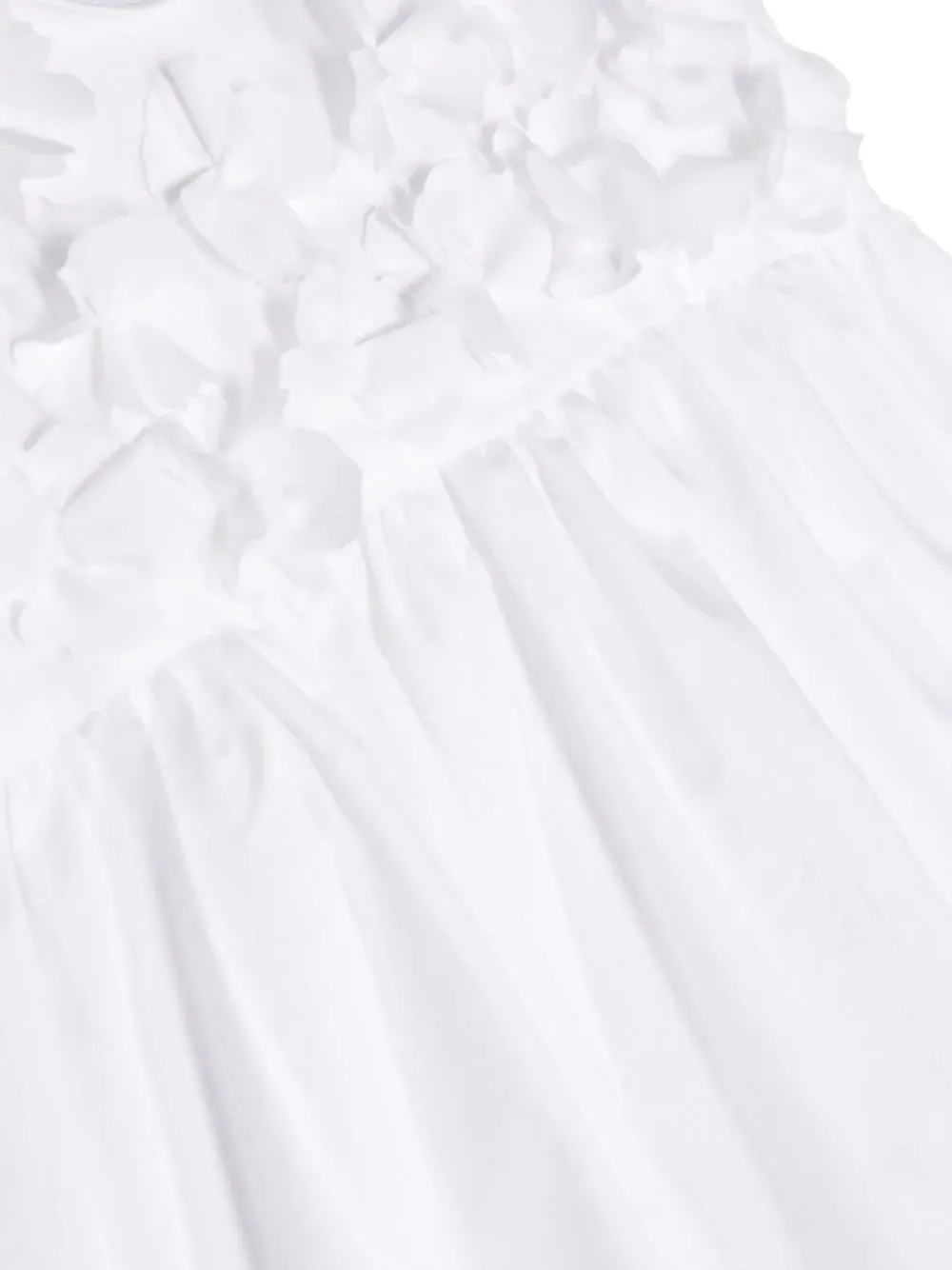 Floral-Appliqué Poplin Midi Dress