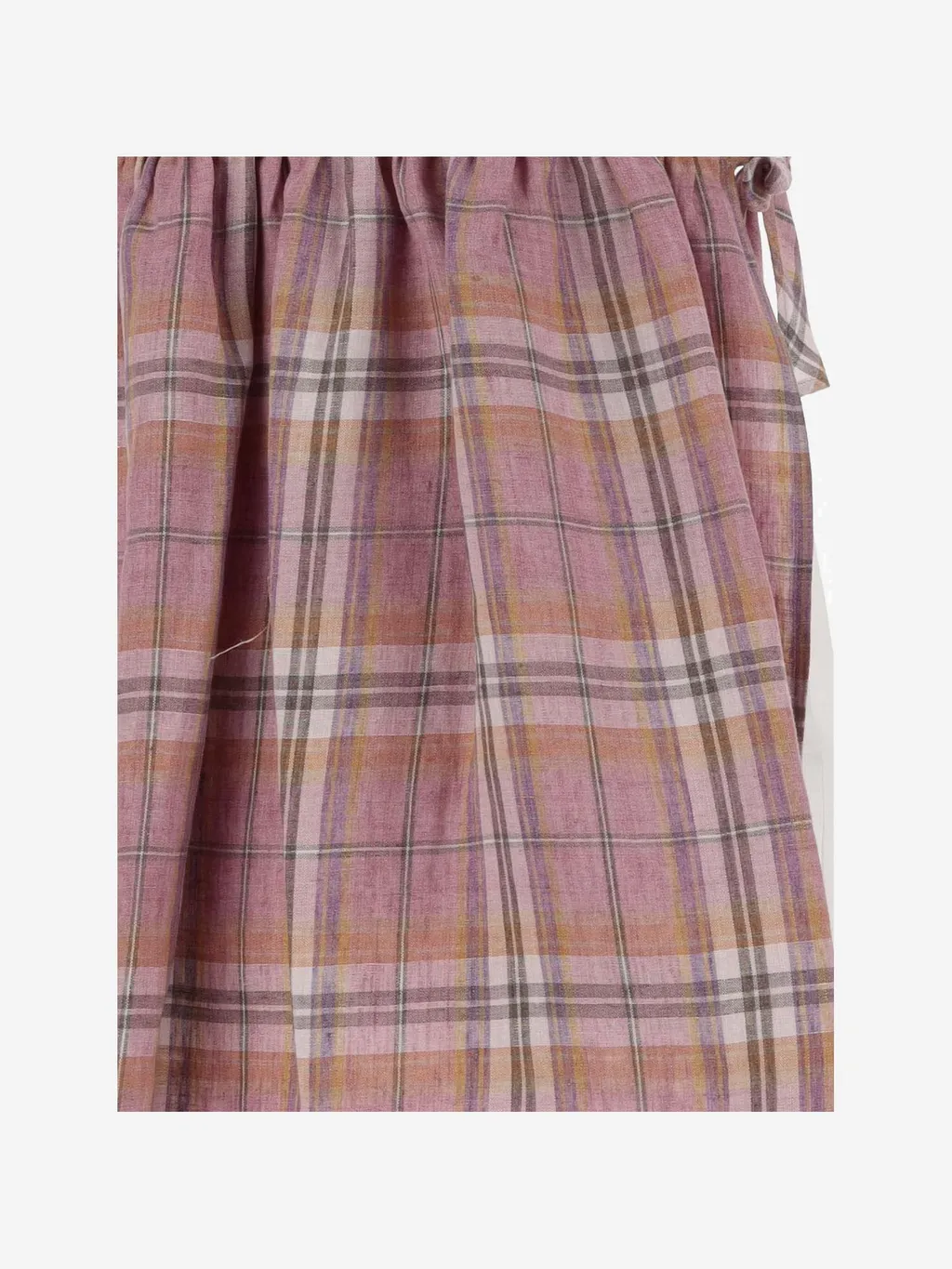 Plaid-Check Linen Dress