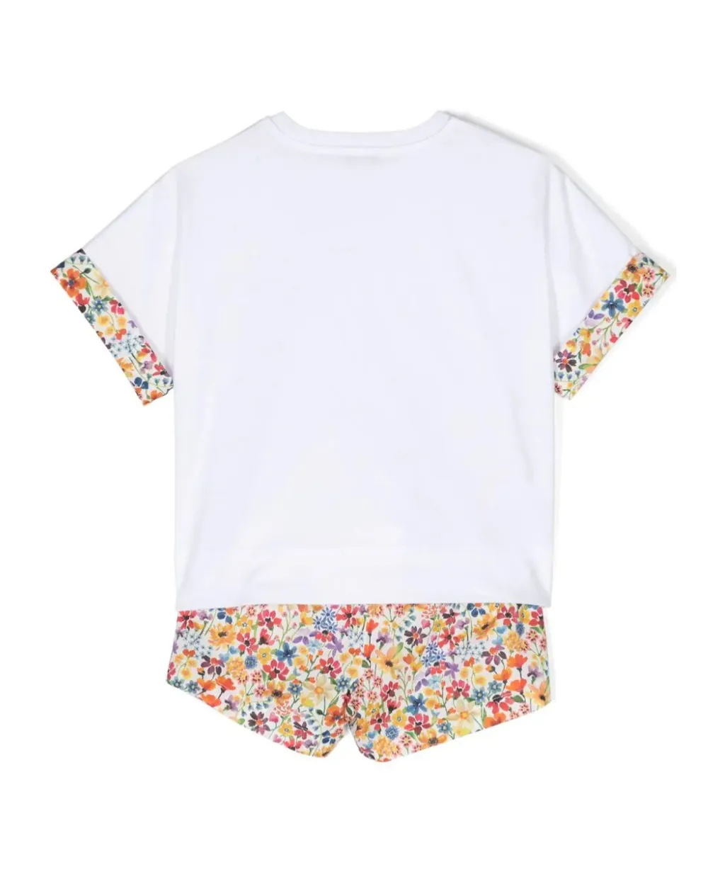 Floral-Print Cotton Shorts Set