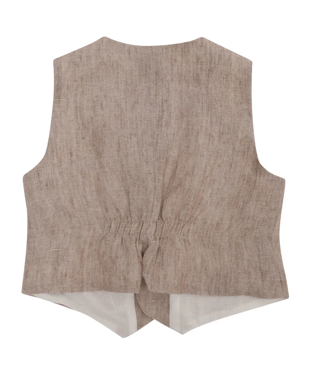 Dart-Detailed V-Neck Waistcoat