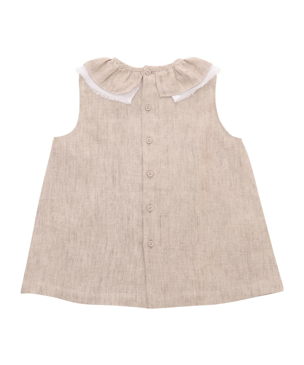 Crewneck Sleeveless Blouse