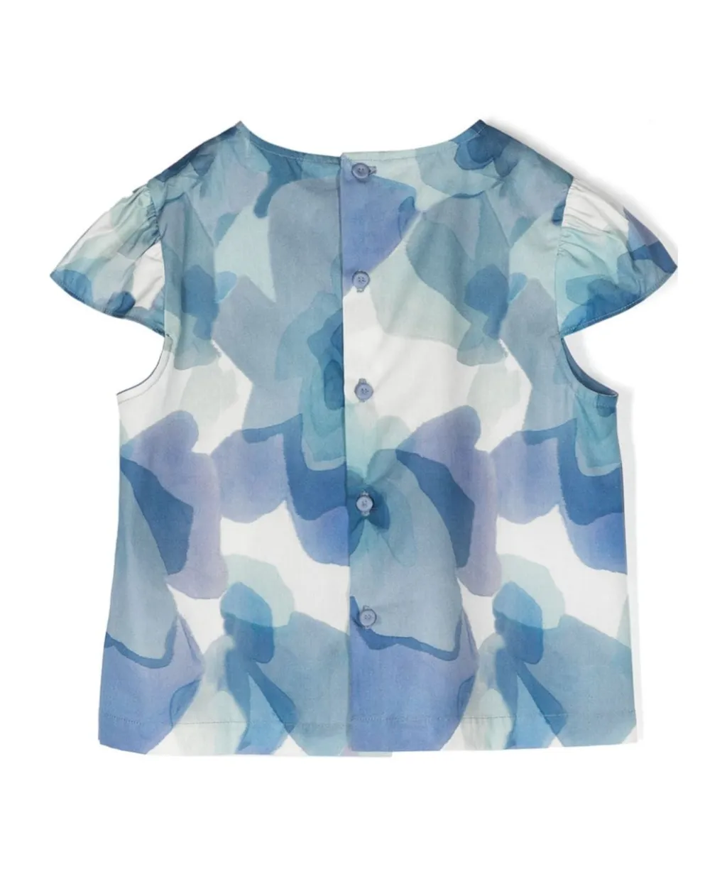 Abstract Print Cotton Blouse