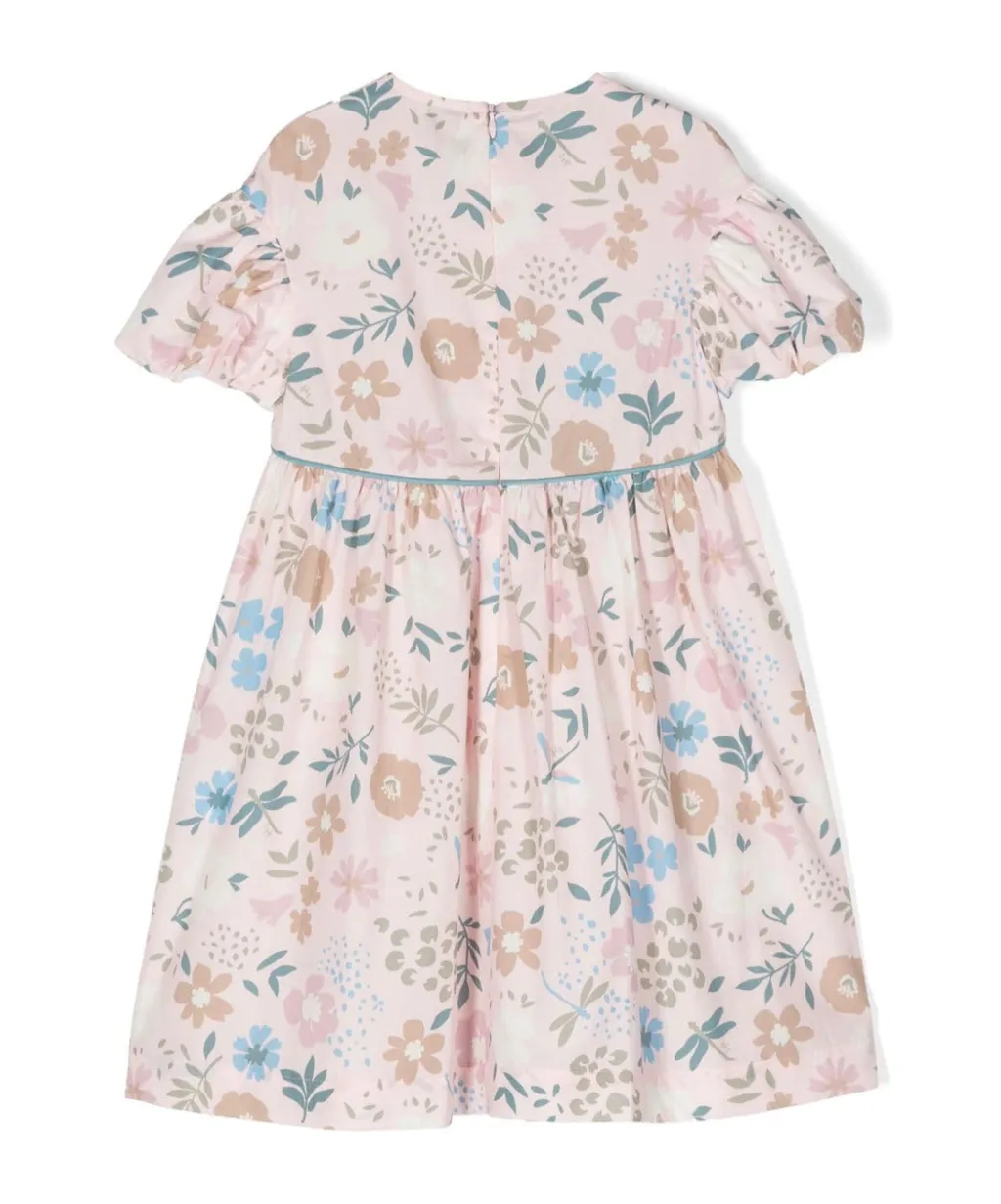 Puff Sleeved Floral Printed Dress