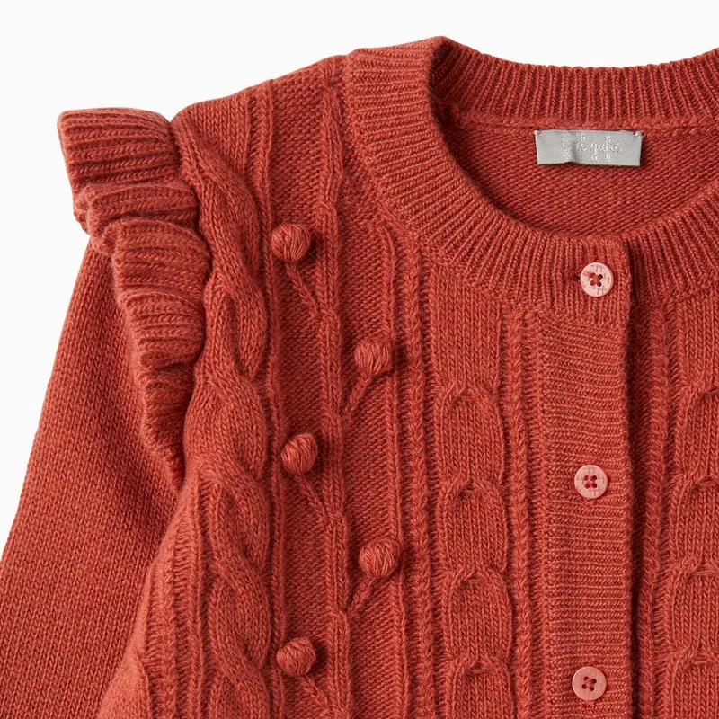 Cable-Knit Virgin Wool Cardigan