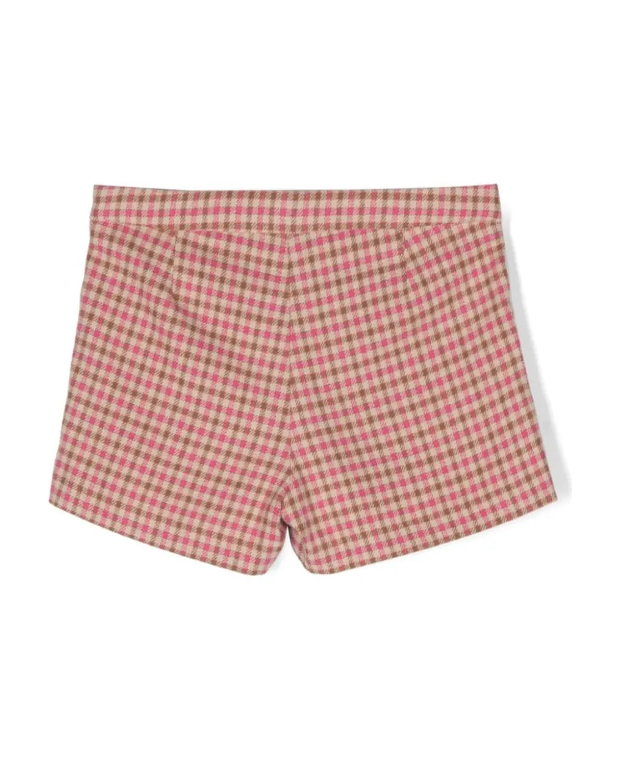 Checked Fringe-Detailing Short