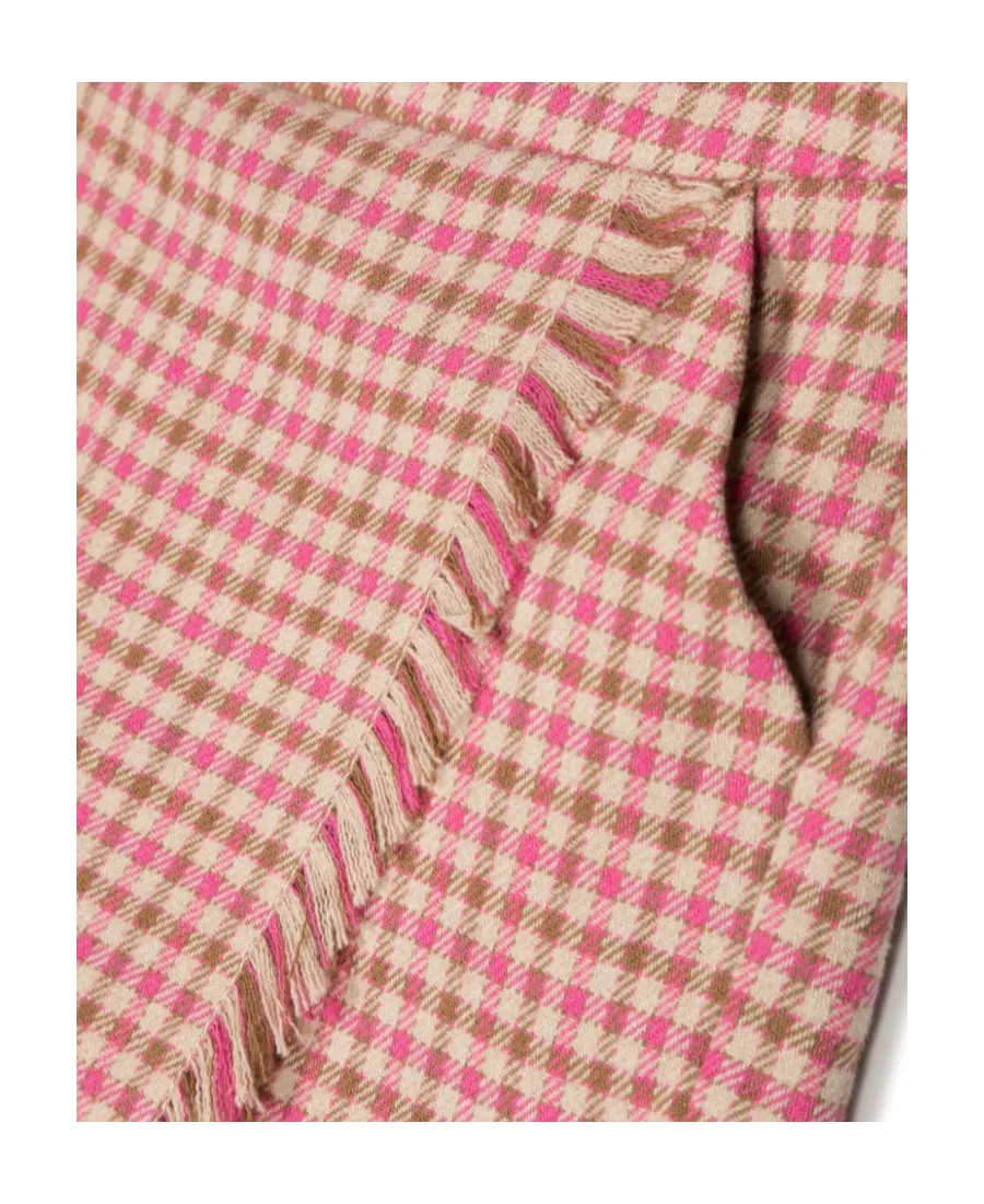 Checked Fringe-Detailing Short