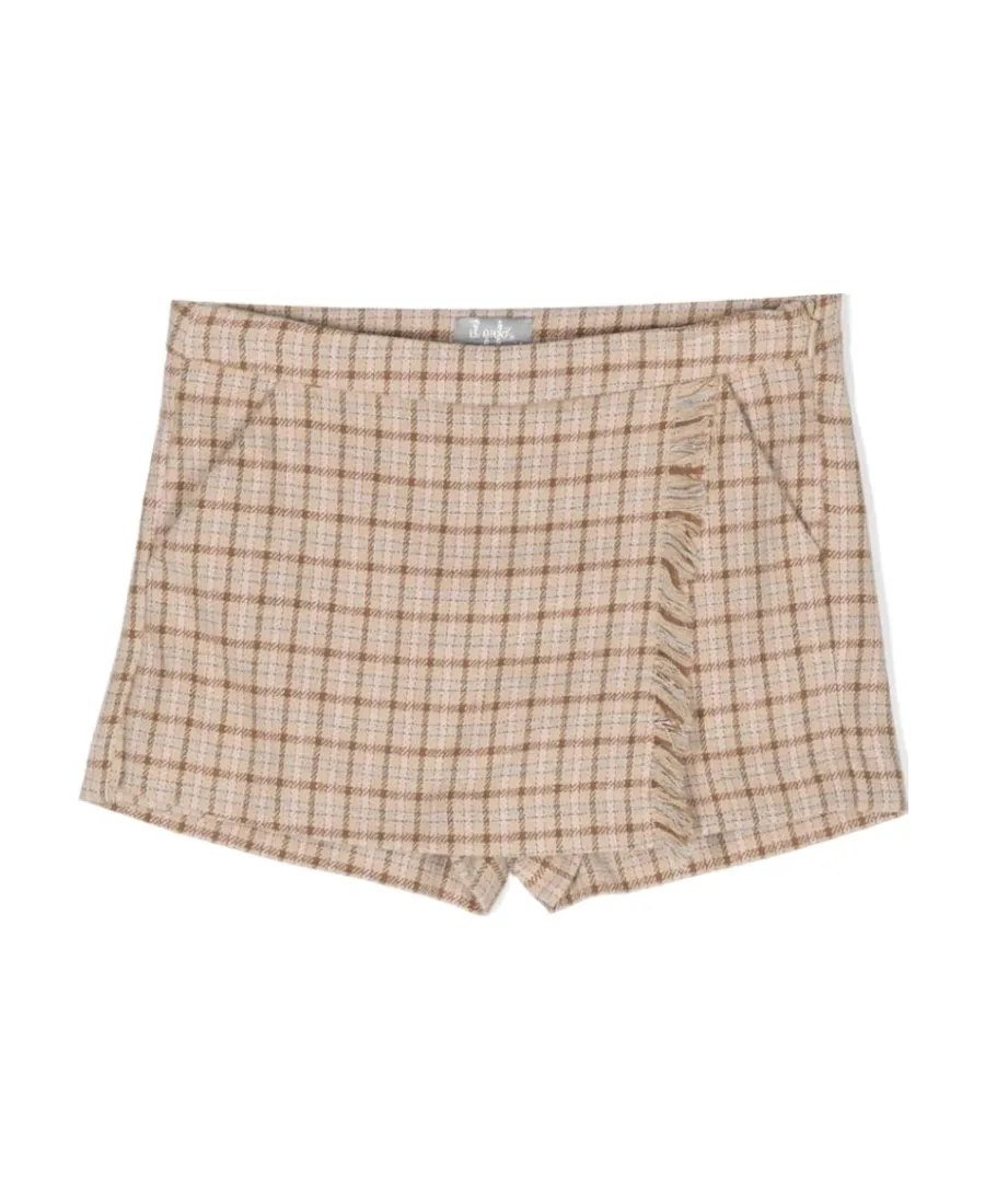 Checked Fringe-Detail Short