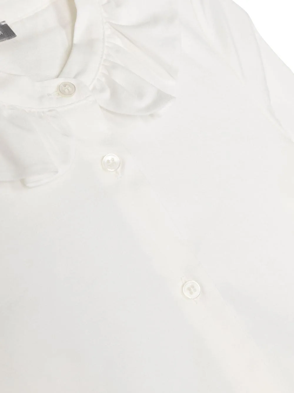 Ruched-Neck Buttoned Shirt