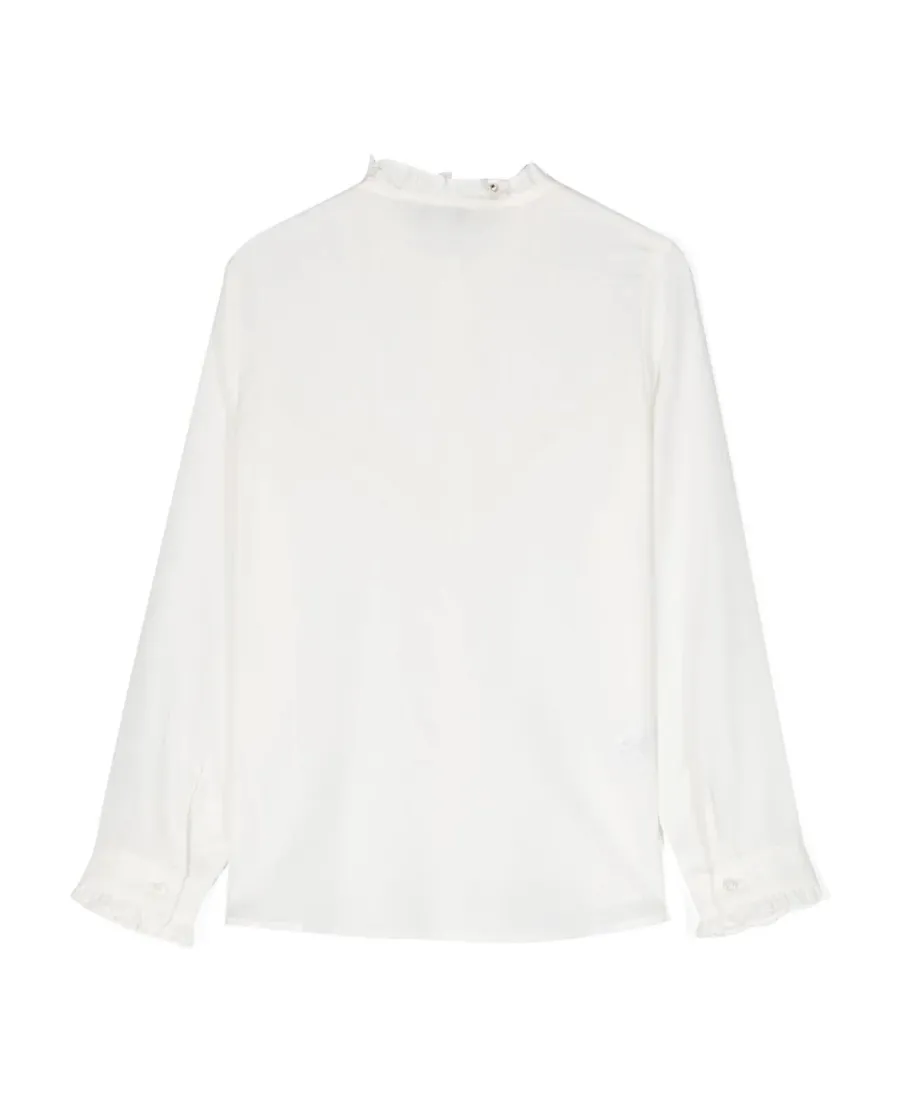 Ruffled-Collar Cotton Shirt