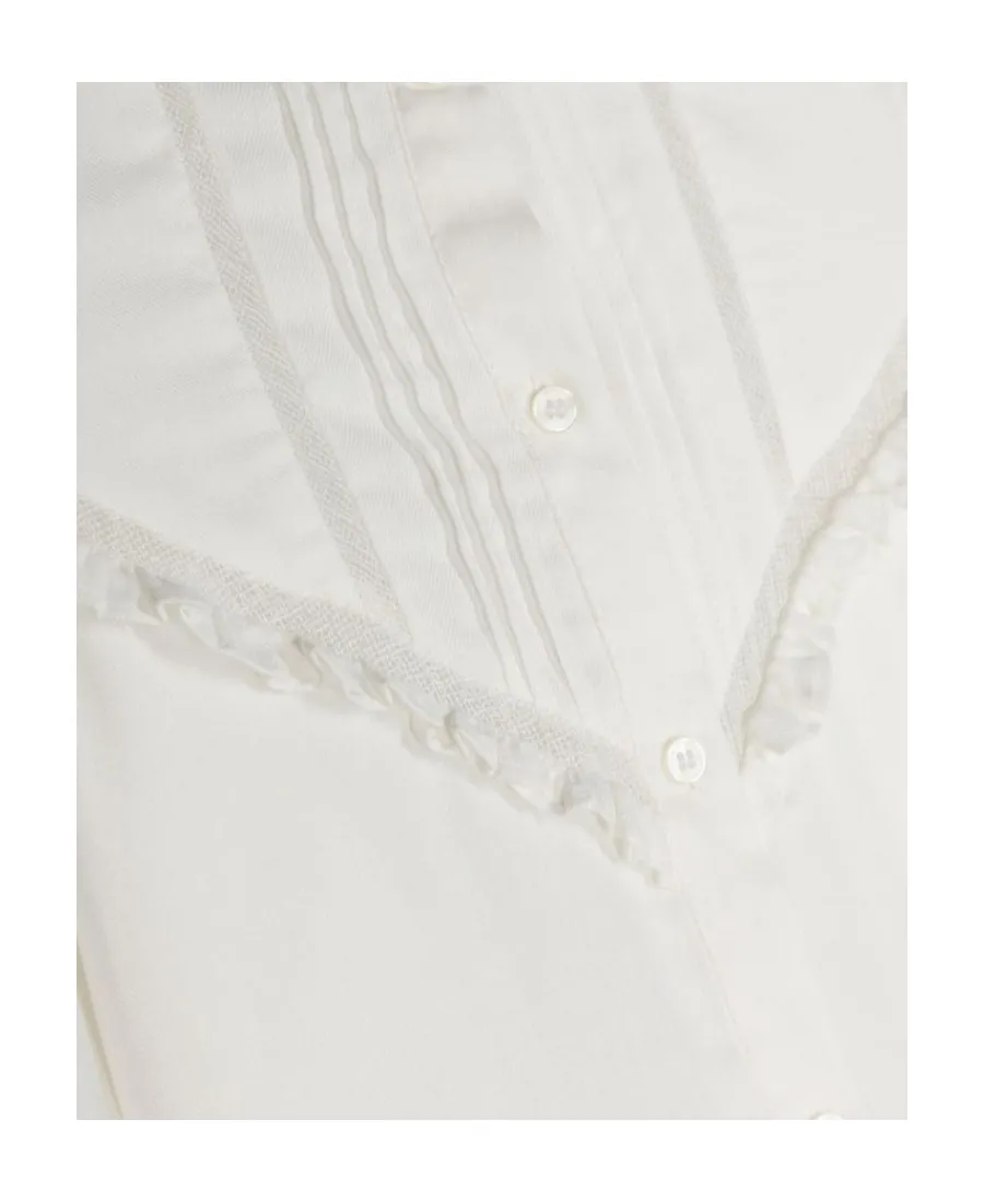 Ruffled-Collar Cotton Shirt
