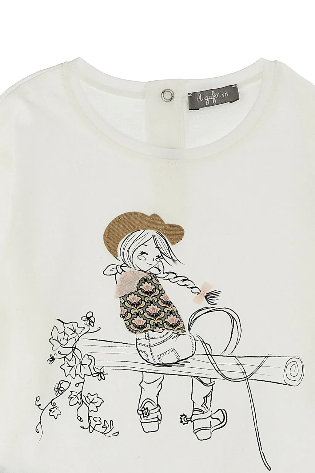 Graphic-Print Long-Sleeve Top