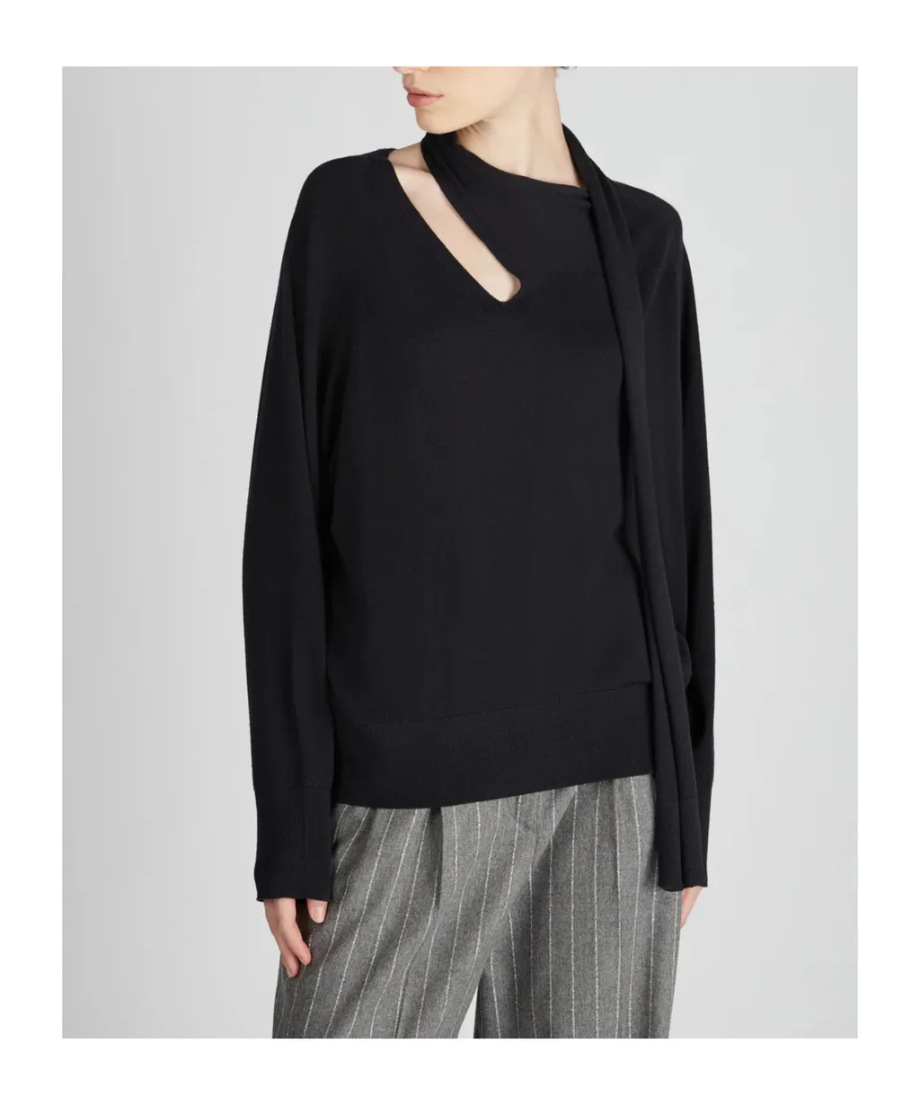 Cut-Out Turtleneck Sweater