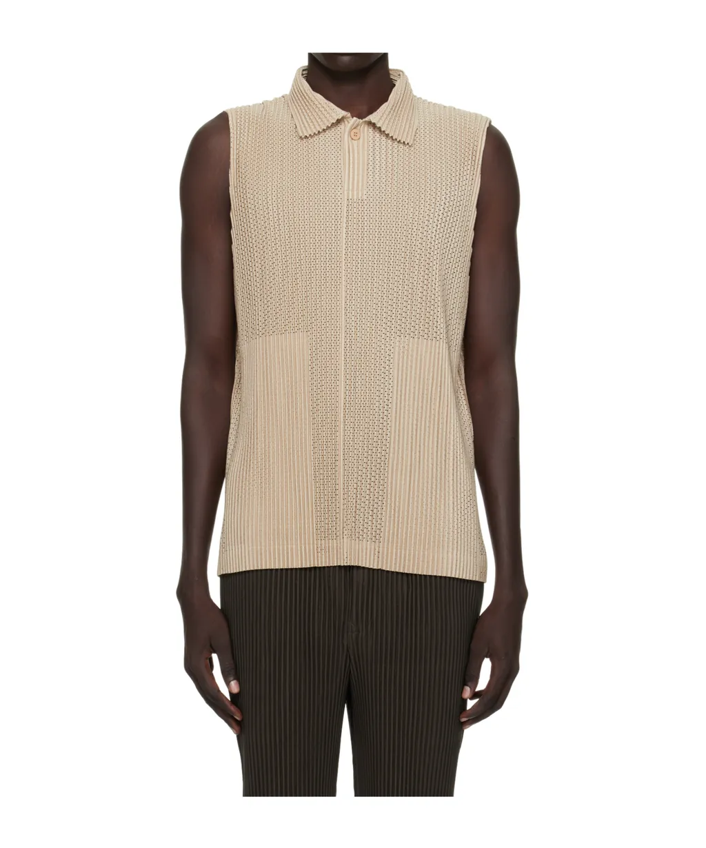 Pleated Collared Vest